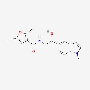 molecular formula C18H20N2O3 B2653583 N-(2-羟基-2-(1-甲基-1H-吲哚-5-基)乙基)-2,5-二甲基呋喃-3-甲酰胺 CAS No. 2034258-21-2