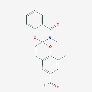 molecular formula C19H15NO4 B2653601 3,8'-Dimethyl-4-oxospiro[1,3-benzoxazine-2,2'-chromene]-6'-carbaldehyde CAS No. 406928-02-7