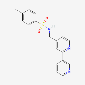 molecular formula C18H17N3O2S B2653609 N-([2,3'-bipyridin]-4-ylmethyl)-4-methylbenzenesulfonamide CAS No. 2034562-53-1