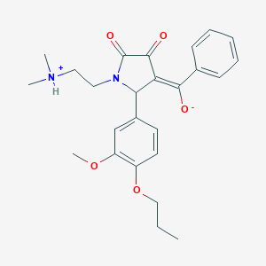 molecular formula C25H30N2O5 B265361 (E)-[1-[2-(dimethylazaniumyl)ethyl]-2-(3-methoxy-4-propoxyphenyl)-4,5-dioxopyrrolidin-3-ylidene]-phenylmethanolate 