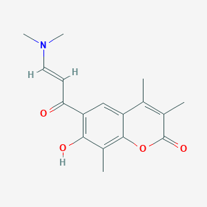 molecular formula C17H19NO4 B2653610 6-[(2E)-3-(dimethylamino)prop-2-enoyl]-7-hydroxy-3,4,8-trimethyl-2H-chromen-2-one CAS No. 1821457-41-3