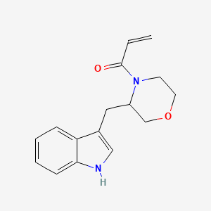 molecular formula C16H18N2O2 B2653614 1-[3-(1H-Indol-3-ylmethyl)morpholin-4-yl]prop-2-en-1-one CAS No. 2308270-26-8