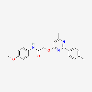 molecular formula C21H21N3O3 B2653615 N-(4-methoxyphenyl)-2-{[6-methyl-2-(4-methylphenyl)pyrimidin-4-yl]oxy}acetamide CAS No. 1113107-79-1