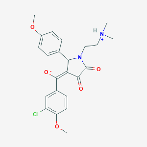 molecular formula C23H25ClN2O5 B265362 (E)-(3-chloro-4-methoxyphenyl){1-[2-(dimethylammonio)ethyl]-2-(4-methoxyphenyl)-4,5-dioxopyrrolidin-3-ylidene}methanolate 