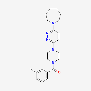 molecular formula C22H29N5O B2653626 (4-(6-(Azepan-1-yl)pyridazin-3-yl)piperazin-1-yl)(m-tolyl)methanone CAS No. 898434-73-6