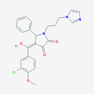 molecular formula C24H22ClN3O4 B265363 4-(3-chloro-4-methoxybenzoyl)-3-hydroxy-1-[3-(1H-imidazol-1-yl)propyl]-5-phenyl-1,5-dihydro-2H-pyrrol-2-one 