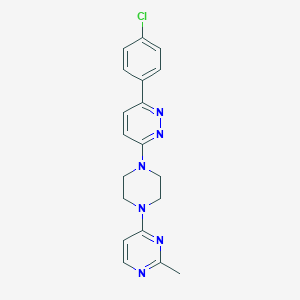 molecular formula C19H19ClN6 B2653632 3-(4-Chlorophenyl)-6-[4-(2-methylpyrimidin-4-yl)piperazin-1-yl]pyridazine CAS No. 2380088-67-3