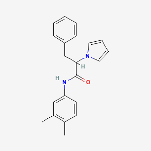 molecular formula C21H22N2O B2653638 N-(3,4-dimethylphenyl)-3-phenyl-2-(1H-pyrrol-1-yl)propanamide CAS No. 887029-21-2