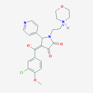 (E)-(3-chloro-4-methoxyphenyl){1-[2-(morpholin-4-ium-4-yl)ethyl]-4,5-dioxo-2-(pyridin-4-yl)pyrrolidin-3-ylidene}methanolate