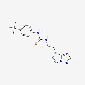 molecular formula C19H25N5O B2653640 1-(4-(tert-butyl)phenyl)-3-(2-(6-methyl-1H-imidazo[1,2-b]pyrazol-1-yl)ethyl)urea CAS No. 2034634-61-0