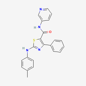 molecular formula C22H18N4OS B2653643 4-苯基-N-(吡啶-3-基)-2-(对甲苯氨基)噻唑-5-甲酰胺 CAS No. 307512-87-4