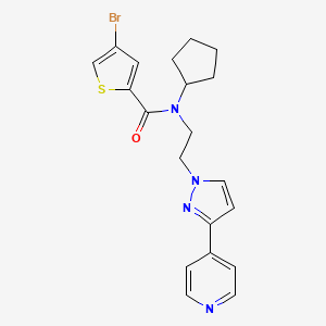 molecular formula C20H21BrN4OS B2653647 4-溴-N-环戊基-N-(2-(3-(吡啶-4-基)-1H-吡唑-1-基)乙基)噻吩-2-甲酰胺 CAS No. 2034327-42-7