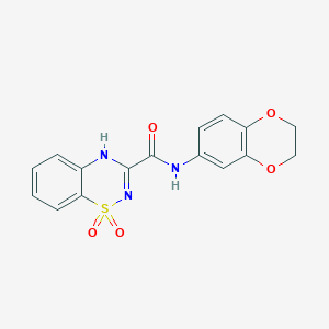 molecular formula C16H13N3O5S B2653649 N-(2,3-Dihydro-1,4-benzodioxin-6-yl)-1,1-dioxo-4H-1lambda6,2,4-benzothiadiazine-3-carboxamide CAS No. 951445-18-4