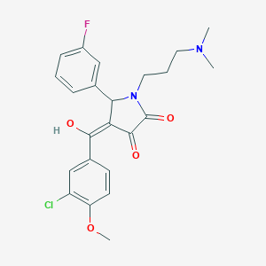 molecular formula C23H24ClFN2O4 B265365 4-(3-chloro-4-methoxybenzoyl)-1-[3-(dimethylamino)propyl]-5-(3-fluorophenyl)-3-hydroxy-1,5-dihydro-2H-pyrrol-2-one 