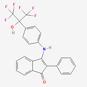 2-Phenyl-3-((4-(2,2,2-trifluoro-1-hydroxy-1-(trifluoromethyl)ethyl)phenyl)amino)inden-1-one