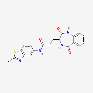 molecular formula C20H18N4O3S B2653658 3-(2,5-dioxo-2,3,4,5-tetrahydro-1H-benzo[e][1,4]diazepin-3-yl)-N-(2-methylbenzo[d]thiazol-5-yl)propanamide CAS No. 1192279-75-6