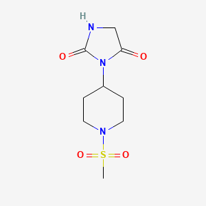 molecular formula C9H15N3O4S B2653664 3-(1-(甲磺酰基)哌啶-4-基)咪唑烷-2,4-二酮 CAS No. 2034388-96-8
