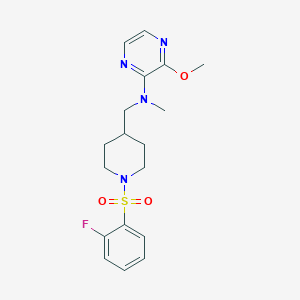 B2653673 N-[[1-(2-Fluorophenyl)sulfonylpiperidin-4-yl]methyl]-3-methoxy-N-methylpyrazin-2-amine CAS No. 2380080-86-2