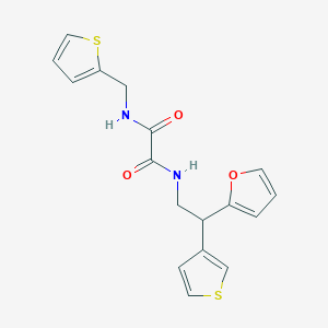B2653683 N-[2-(furan-2-yl)-2-(thiophen-3-yl)ethyl]-N'-[(thiophen-2-yl)methyl]ethanediamide CAS No. 2097884-52-9