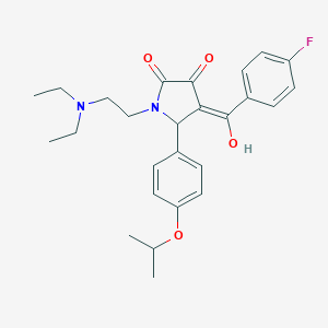 molecular formula C26H31FN2O4 B265369 1-[2-(diethylamino)ethyl]-4-(4-fluorobenzoyl)-3-hydroxy-5-(4-isopropoxyphenyl)-1,5-dihydro-2H-pyrrol-2-one 