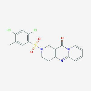 molecular formula C18H15Cl2N3O3S B2653697 2-((2,4-dichloro-5-methylphenyl)sulfonyl)-3,4-dihydro-1H-dipyrido[1,2-a:4',3'-d]pyrimidin-11(2H)-one CAS No. 2034413-36-8
