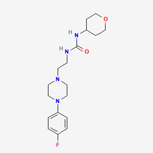 molecular formula C18H27FN4O2 B2653702 1-(2-(4-(4-fluorophenyl)piperazin-1-yl)ethyl)-3-(tetrahydro-2H-pyran-4-yl)urea CAS No. 2034536-41-7