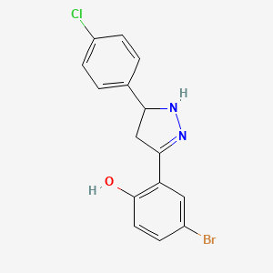 molecular formula C15H12BrClN2O B2653707 4-bromo-2-(5-(4-chlorophenyl)-4,5-dihydro-1H-pyrazol-3-yl)phenol CAS No. 610277-36-6