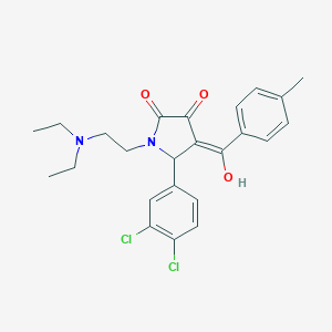molecular formula C24H26Cl2N2O3 B265371 5-(3,4-dichlorophenyl)-1-[2-(diethylamino)ethyl]-3-hydroxy-4-(4-methylbenzoyl)-1,5-dihydro-2H-pyrrol-2-one 