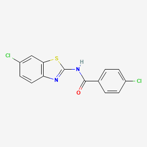 molecular formula C14H8Cl2N2OS B2653711 4-chloro-N-(6-chloro-1,3-benzothiazol-2-yl)benzamide CAS No. 313372-08-6