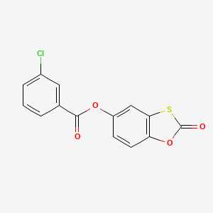 molecular formula C14H7ClO4S B2653718 2-Oxobenzo[d][1,3]oxathiol-5-yl 3-chlorobenzoate CAS No. 321974-22-5