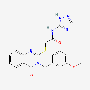molecular formula C20H18N6O3S B2653719 4-(dimethylamino)-N-{4-[(5-phenyl-1,3,4-oxadiazol-2-yl)methoxy]phenyl}benzamide CAS No. 1115905-90-2