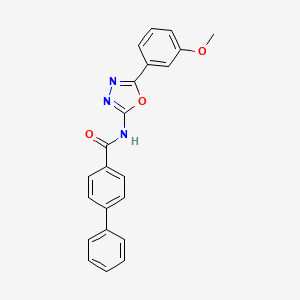 molecular formula C22H17N3O3 B2653731 N-(5-(3-methoxyphenyl)-1,3,4-oxadiazol-2-yl)-[1,1'-biphenyl]-4-carboxamide CAS No. 920438-40-0