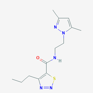 molecular formula C13H19N5OS B2653739 N-(2-(3,5-dimethyl-1H-pyrazol-1-yl)ethyl)-4-propyl-1,2,3-thiadiazole-5-carboxamide CAS No. 1234898-29-3