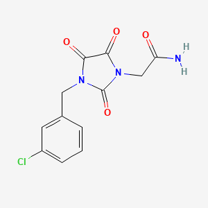 molecular formula C12H10ClN3O4 B2653742 2-[3-(3-Chlorobenzyl)-2,4,5-trioxo-1-imidazolidinyl]acetamide CAS No. 303986-61-0