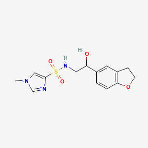 molecular formula C14H17N3O4S B2653743 N-(2-(2,3-dihydrobenzofuran-5-yl)-2-hydroxyethyl)-1-methyl-1H-imidazole-4-sulfonamide CAS No. 1448052-84-3
