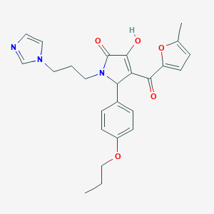 molecular formula C25H27N3O5 B265375 3-hydroxy-1-[3-(1H-imidazol-1-yl)propyl]-4-(5-methyl-2-furoyl)-5-(4-propoxyphenyl)-1,5-dihydro-2H-pyrrol-2-one 