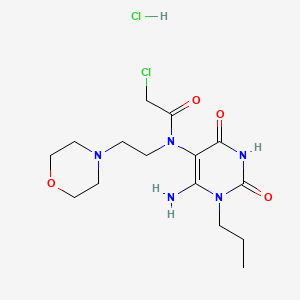 molecular formula C15H25Cl2N5O4 B2653759 N-(6-amino-2,4-dioxo-1-propyl-1,2,3,4-tetrahydropyrimidin-5-yl)-2-chloro-N-(2-morpholin-4-ylethyl)acetamide hydrochloride CAS No. 1170871-39-2