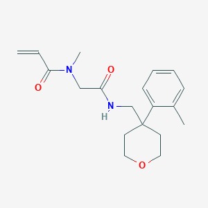 molecular formula C19H26N2O3 B2653762 N-Methyl-N-[2-[[4-(2-methylphenyl)oxan-4-yl]methylamino]-2-oxoethyl]prop-2-enamide CAS No. 2198965-12-5