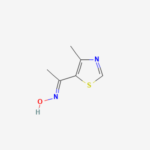 molecular formula C6H8N2OS B2653766 N-[1-(4-甲基-1,3-噻唑-5-基)乙叉基]羟胺 CAS No. 123956-56-9
