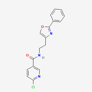 molecular formula C17H14ClN3O2 B2653769 6-chloro-N-[2-(2-phenyl-1,3-oxazol-4-yl)ethyl]pyridine-3-carboxamide CAS No. 1241187-98-3