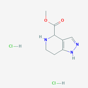 molecular formula C8H13Cl2N3O2 B2653772 Methyl 4,5,6,7-tetrahydro-1H-pyrazolo[4,3-c]pyridine-4-carboxylate;dihydrochloride CAS No. 2470440-65-2