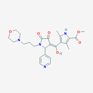molecular formula C25H30N4O6 B265379 methyl 4-{[4-hydroxy-1-[3-(4-morpholinyl)propyl]-5-oxo-2-(4-pyridinyl)-2,5-dihydro-1H-pyrrol-3-yl]carbonyl}-3,5-dimethyl-1H-pyrrole-2-carboxylate 