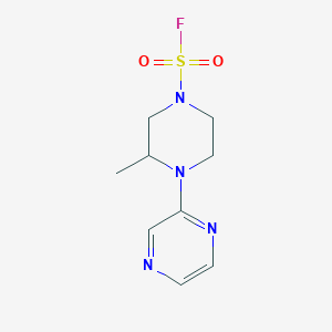 molecular formula C9H13FN4O2S B2653790 3-Methyl-4-pyrazin-2-ylpiperazine-1-sulfonyl fluoride CAS No. 2411240-36-1