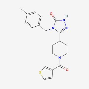 molecular formula C20H22N4O2S B2653791 4-(4-甲基苄基)-5-[1-(3-噻吩基羰基)哌啶-4-基]-2,4-二氢-3H-1,2,4-三唑-3-酮 CAS No. 1775365-84-8