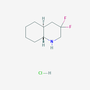 molecular formula C9H16ClF2N B2653798 (4As,8aR)-3,3-二氟-2,4,4a,5,6,7,8,8a-八氢-1H-喹啉；盐酸盐 CAS No. 2550997-71-0