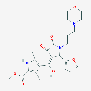 molecular formula C24H29N3O7 B265380 methyl 4-[(E)-[2-(furan-2-yl)-1-(3-morpholin-4-ylpropyl)-4,5-dioxopyrrolidin-3-ylidene]-hydroxymethyl]-3,5-dimethyl-1H-pyrrole-2-carboxylate 