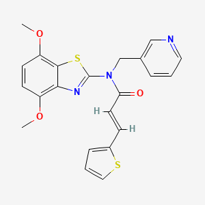 molecular formula C22H19N3O3S2 B2653800 (E)-N-(4,7-二甲氧基苯并[d]噻唑-2-基)-N-(吡啶-3-基甲基)-3-(噻吩-2-基)丙烯酰胺 CAS No. 895432-31-2