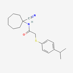 molecular formula C19H26N2OS B2653801 N-(1-cyanocycloheptyl)-2-{[4-(propan-2-yl)phenyl]sulfanyl}acetamide CAS No. 1181876-28-7
