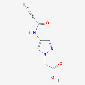 molecular formula C8H7N3O3 B2653804 2-(4-丙炔酰胺基-1H-吡唑-1-基)乙酸 CAS No. 1178944-49-4