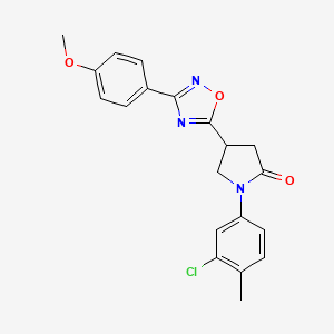 molecular formula C20H18ClN3O3 B2653806 1-(3-氯-4-甲基苯基)-4-[3-(4-甲氧基苯基)-1,2,4-恶二唑-5-基]吡咯烷-2-酮 CAS No. 941892-00-8